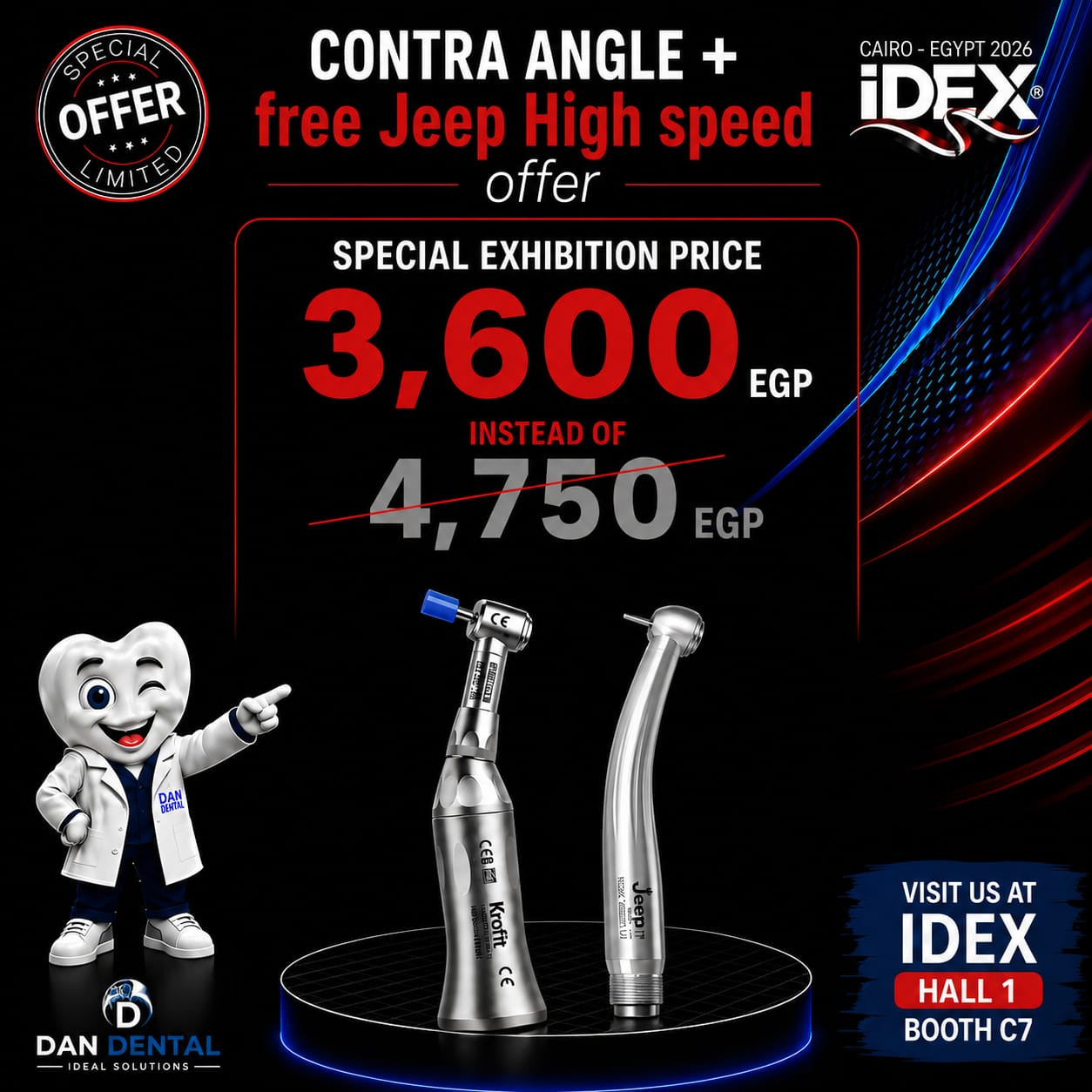 Jeep Contra angle + Handpiece Free